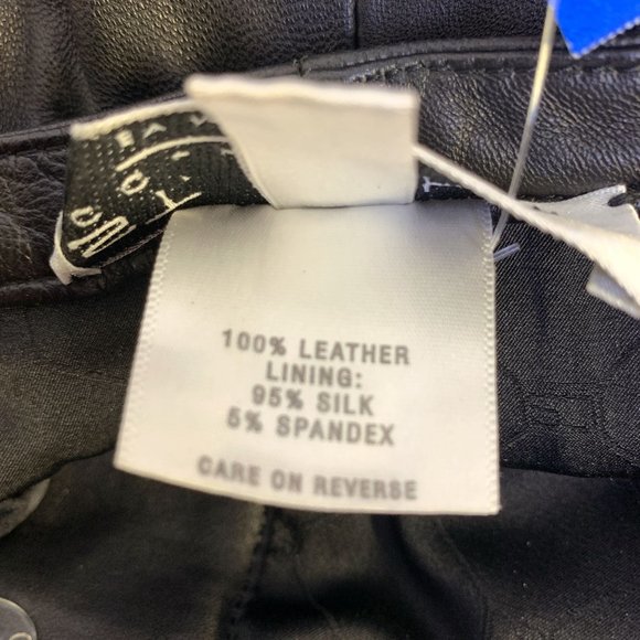 St. John Collection by Marie Gray Black Lined Leather Pants Size 14 - Picture 7 of 8